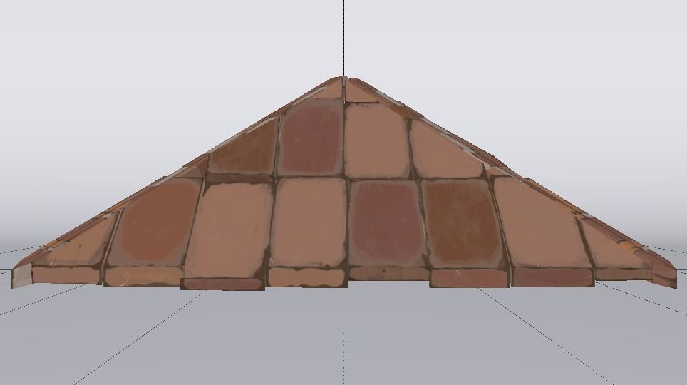 Brick Roof Low-poly 3D model_4