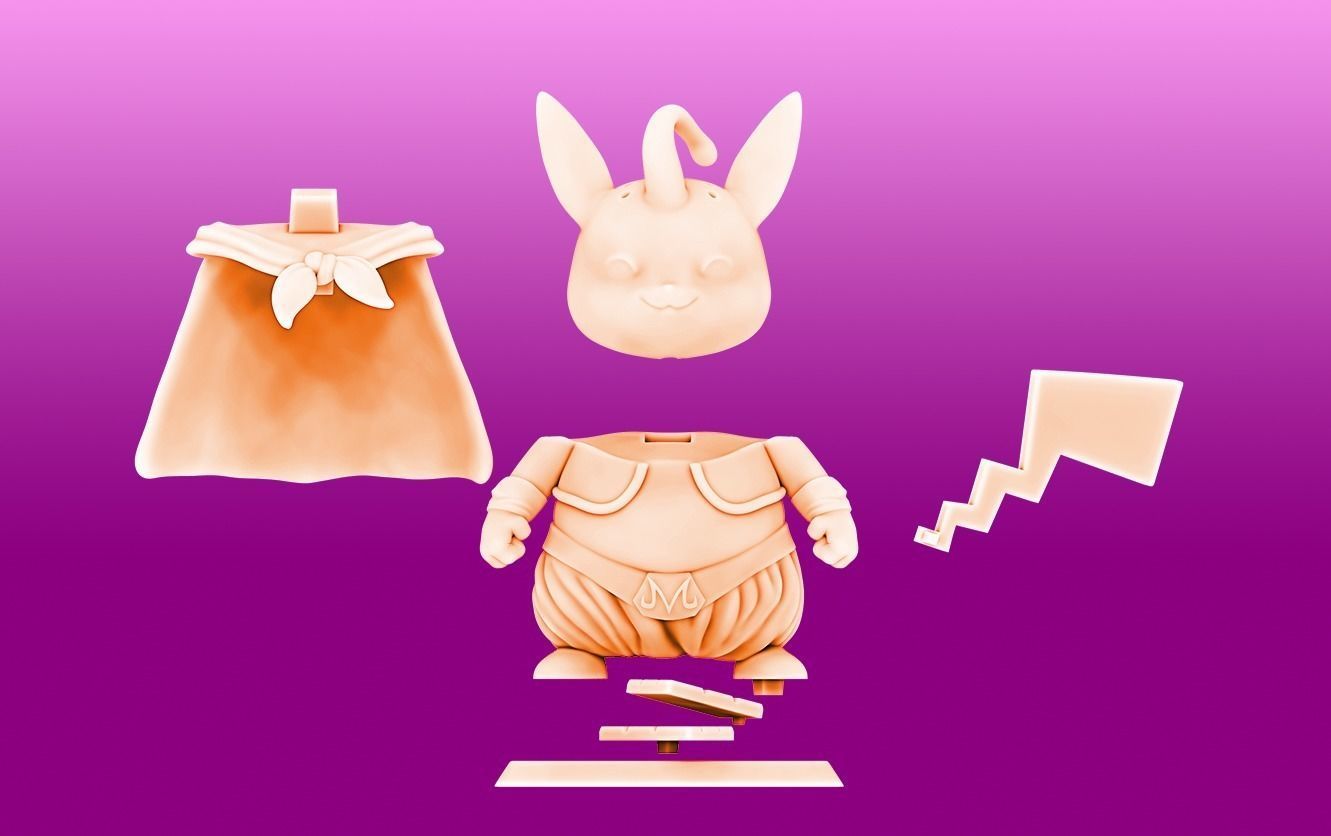 Pikachu Cosplay Majin Boo 3D print model_4