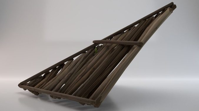 Wooden Roof  Low-poly 3D model 4