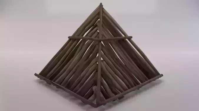 Wooden Roof  Low-poly 3D model