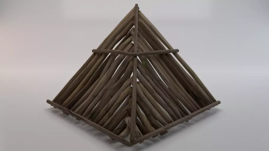 Wooden Roof Low-poly 3D model