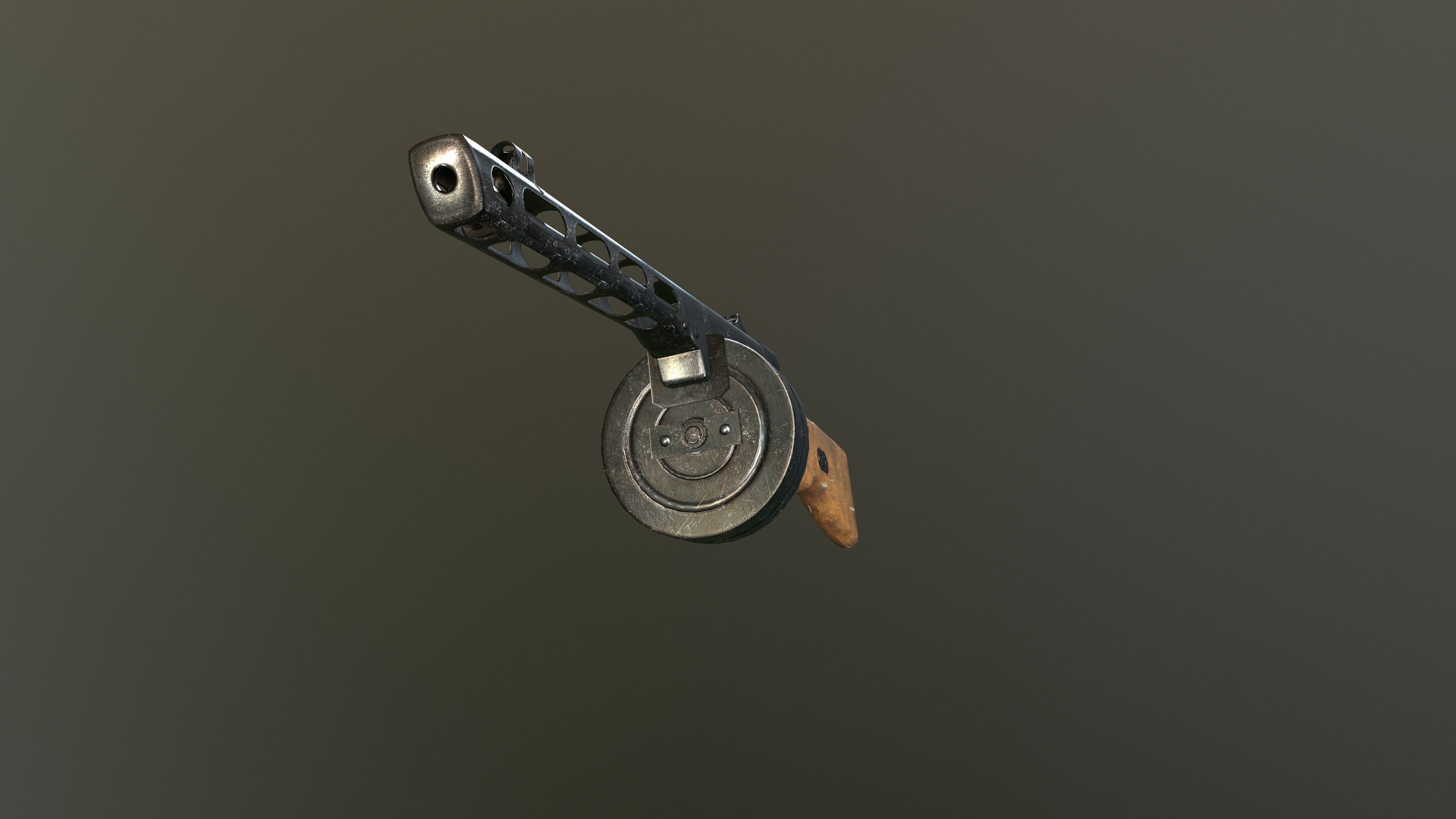 ppsh 41 Low-poly 3D model_5