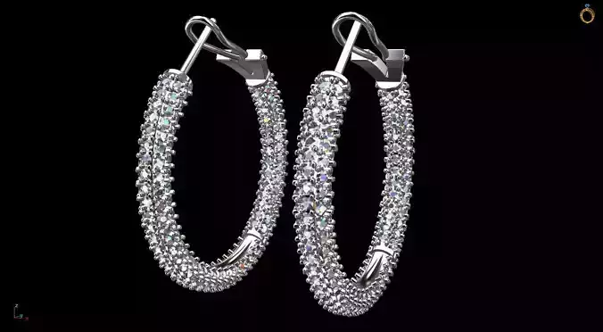 Studded Hoop Earring 3D print model