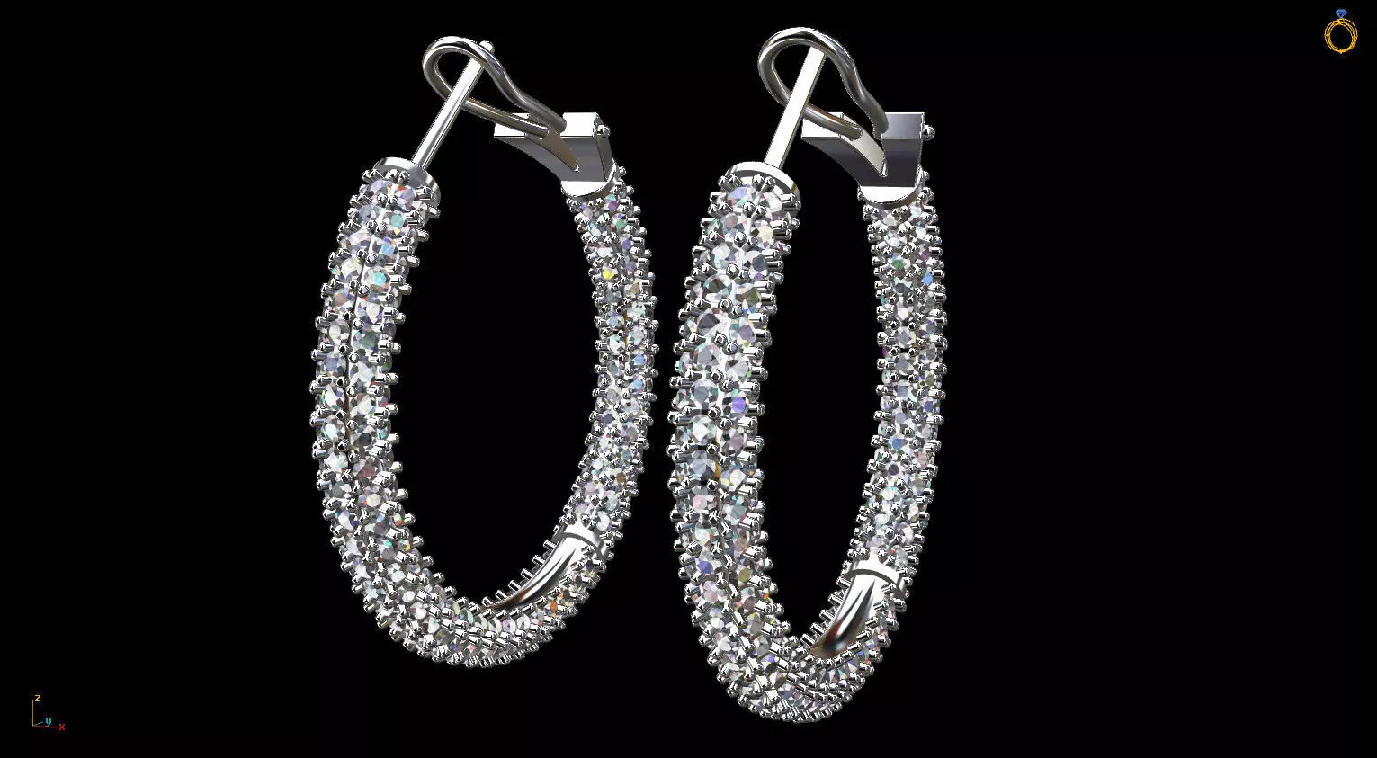 Studded Hoop Earring 3D print model