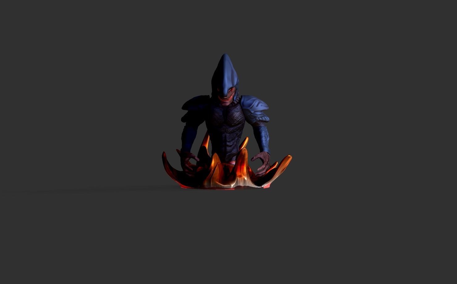 The flame demon in the depths of hell 3D print model_3