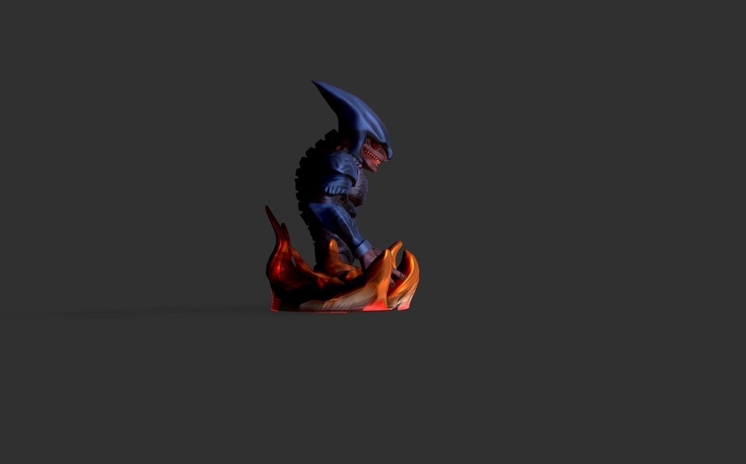 The flame demon in the depths of hell 3D print model_2
