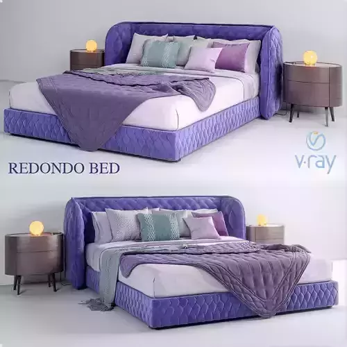 REDONDO BED - Kelly bed side table -84 Table Light 3D model