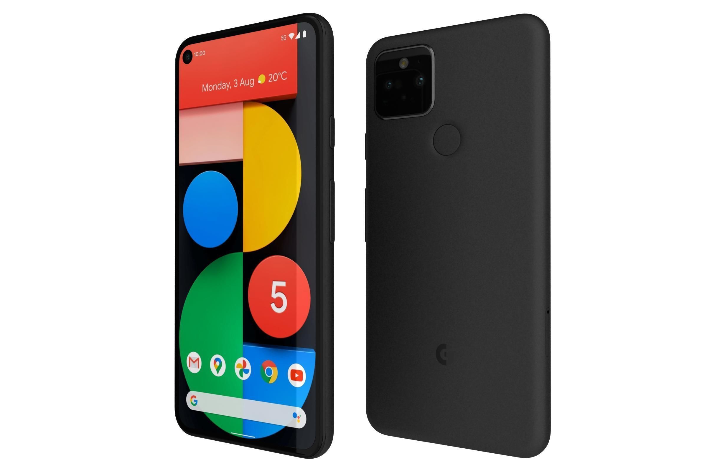 Google Pixel 5 Just Black And Sorta Sage 3D model_14
