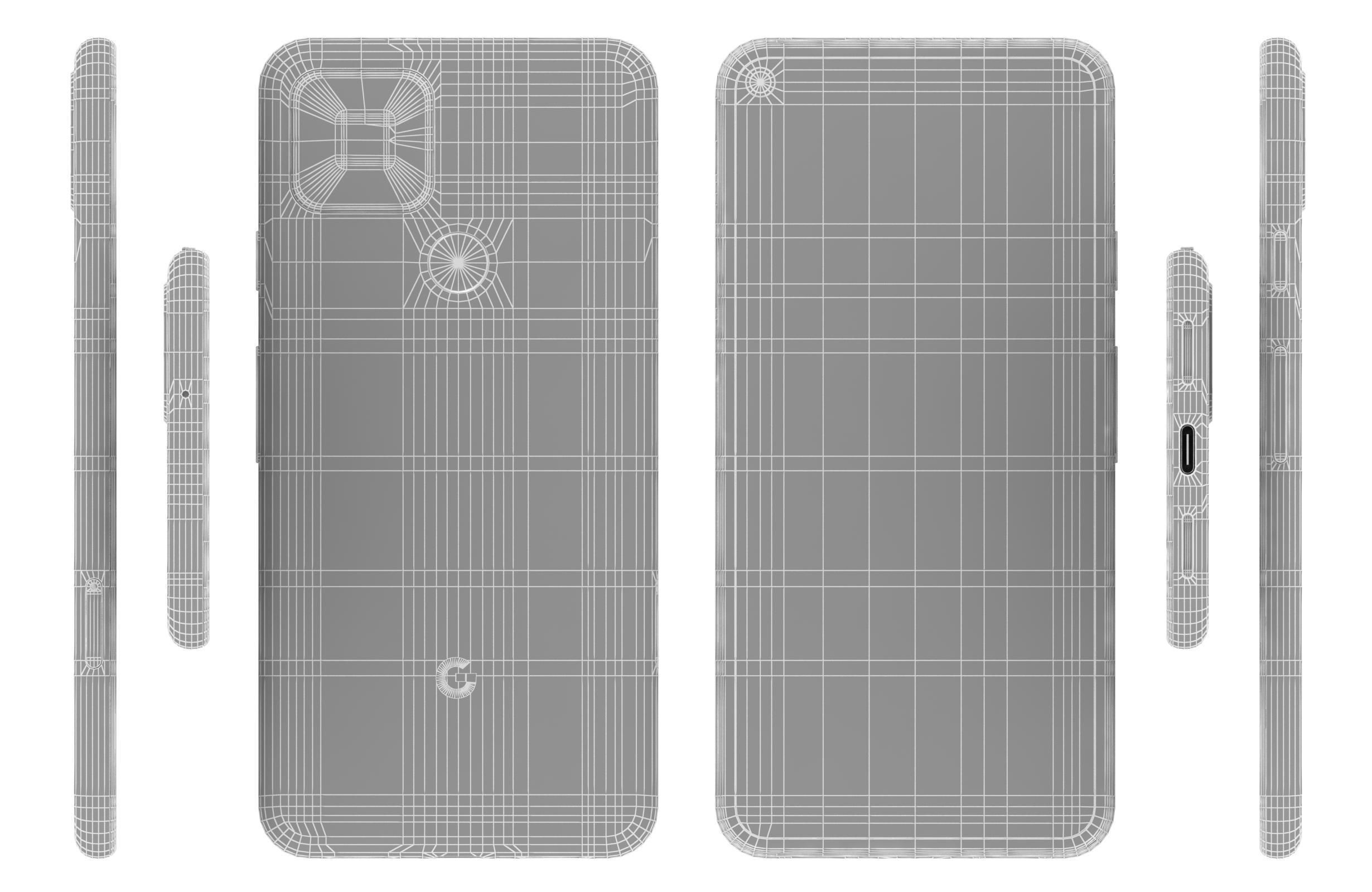 Google Pixel 5 Just Black And Sorta Sage 3D model_21