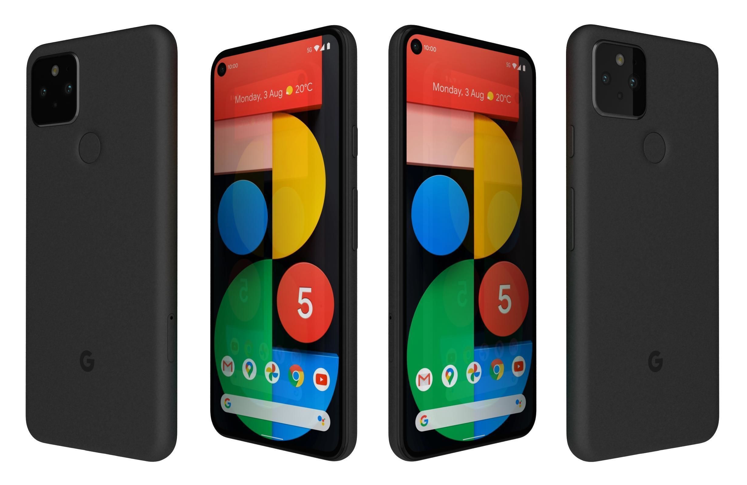 Google Pixel 5 Just Black And Sorta Sage 3D model_3