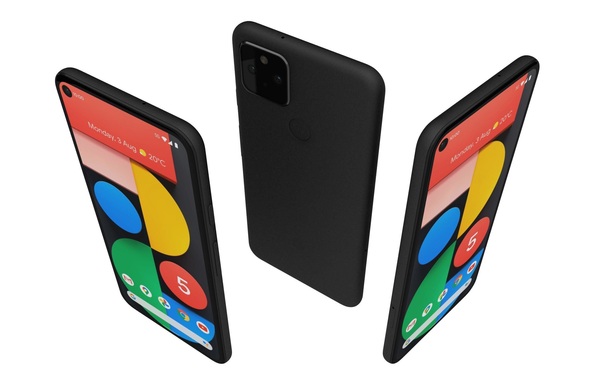 Google Pixel 5 Just Black And Sorta Sage 3D model_10