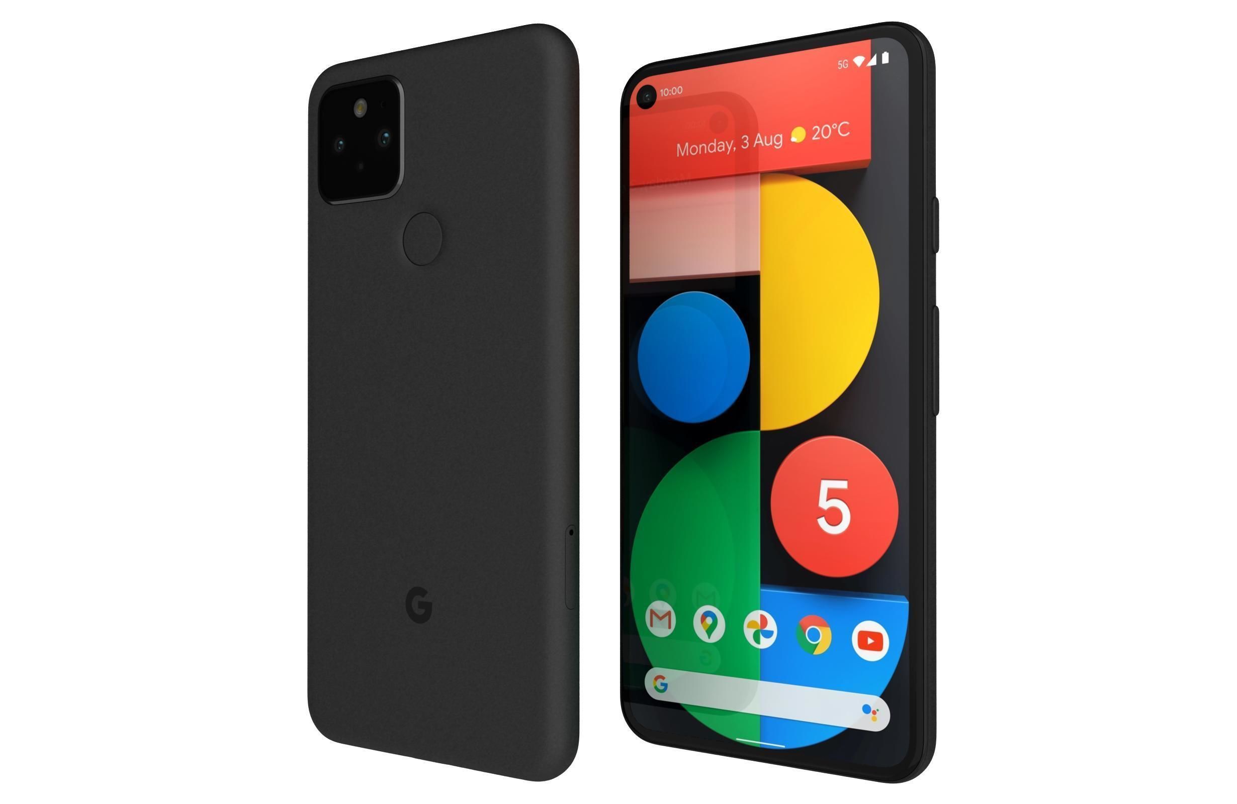 Google Pixel 5 Just Black And Sorta Sage 3D model_12