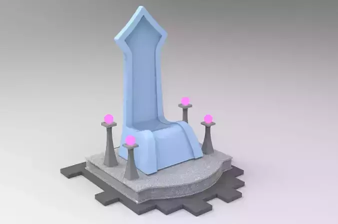 Throne with candles Low-poly 3D model