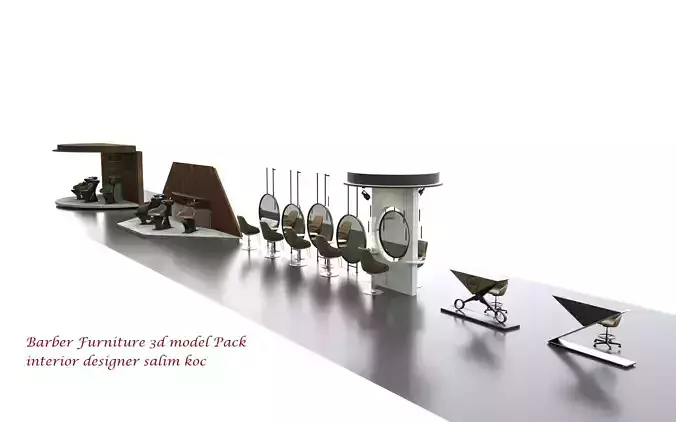  Barber furniture 3d model