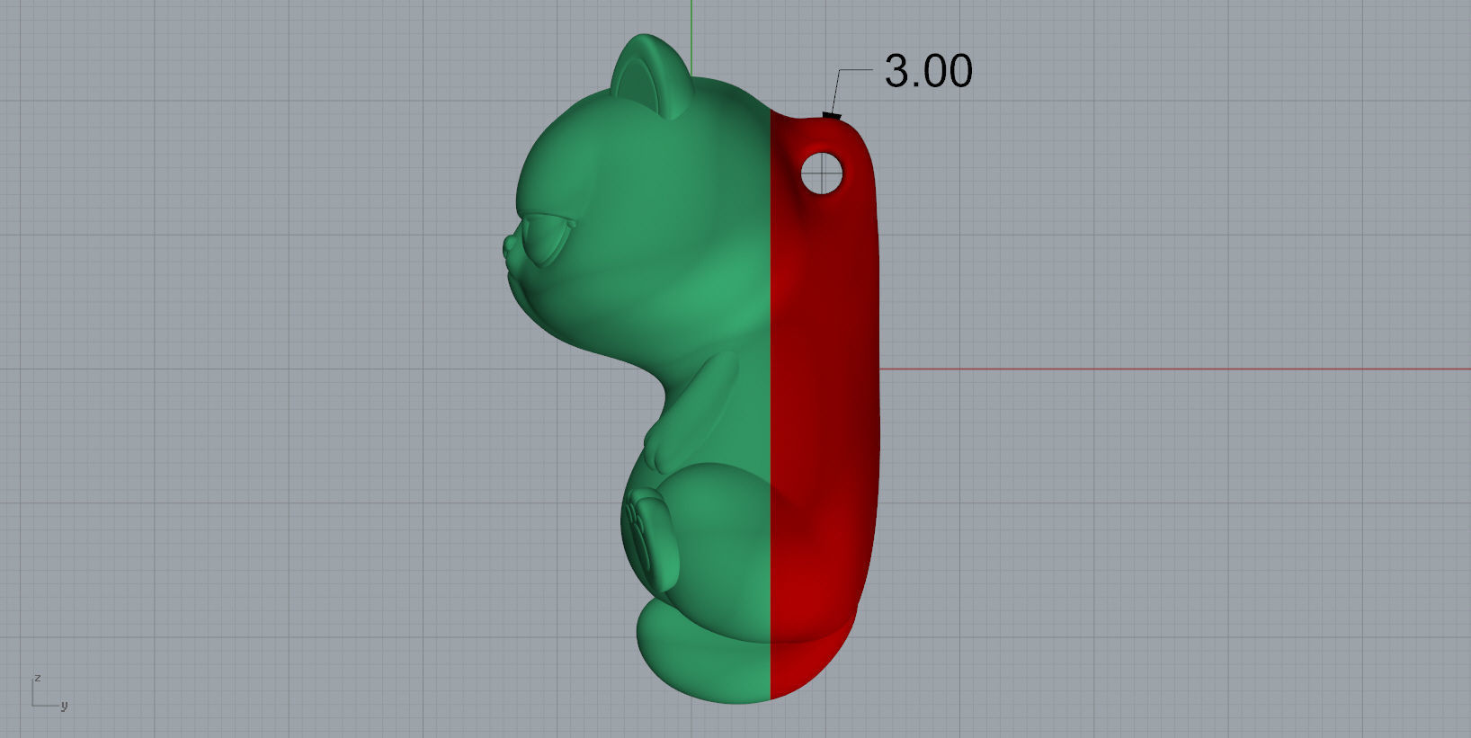 Pendant CAT N - 252 3D print model_9
