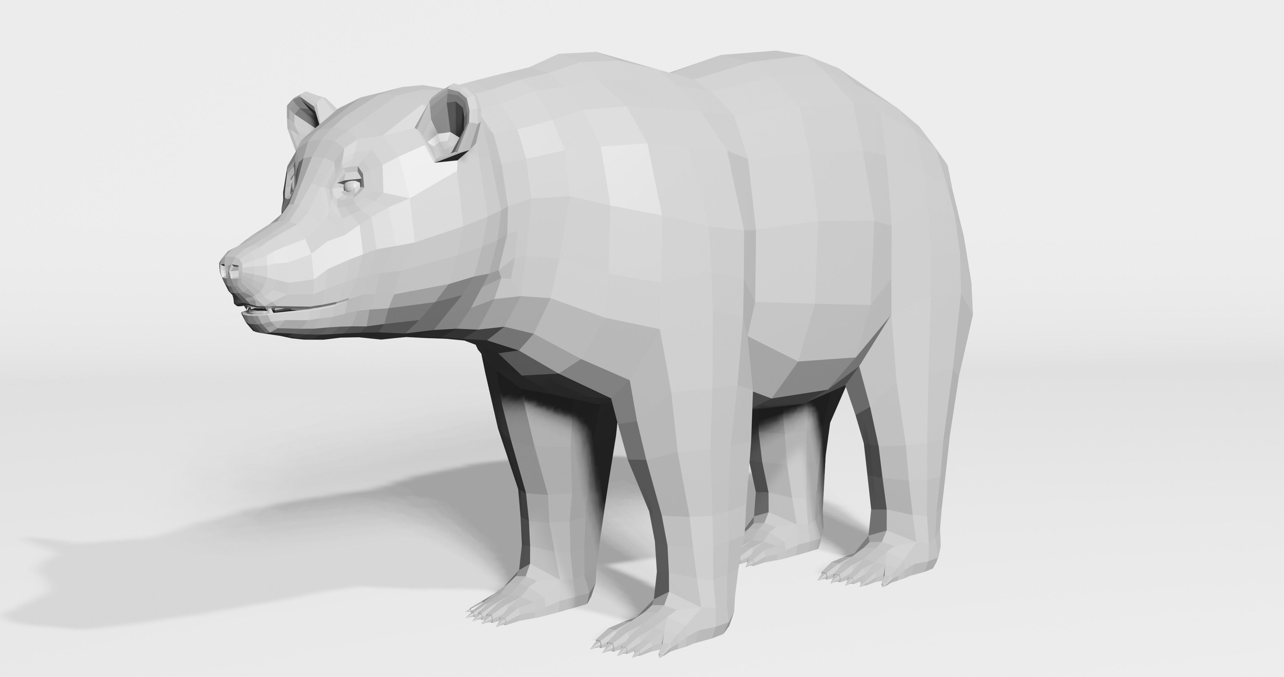 Brown Bear - Low-poly Low-poly 3D model_12