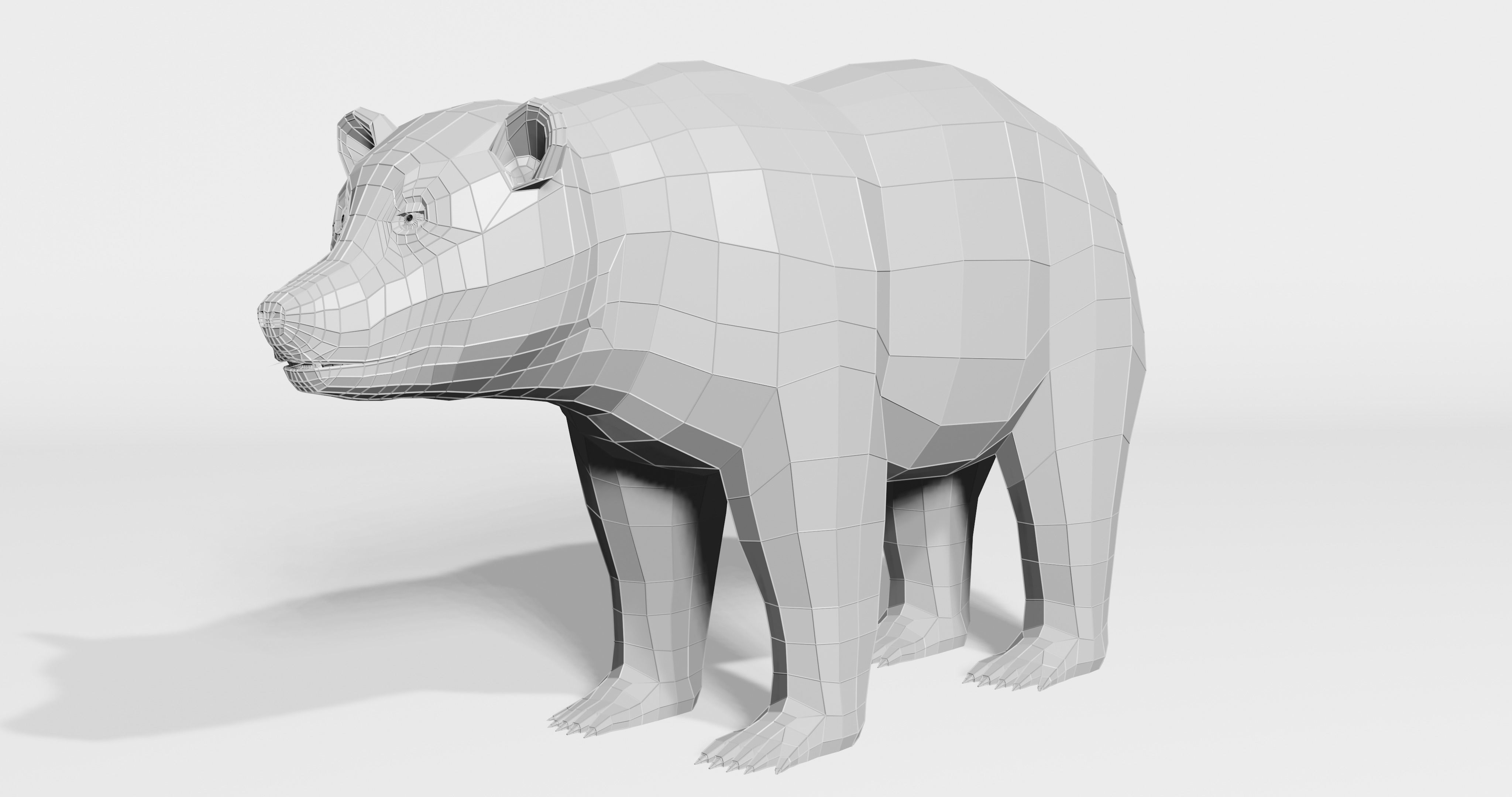Brown Bear - Low-poly Low-poly 3D model_11