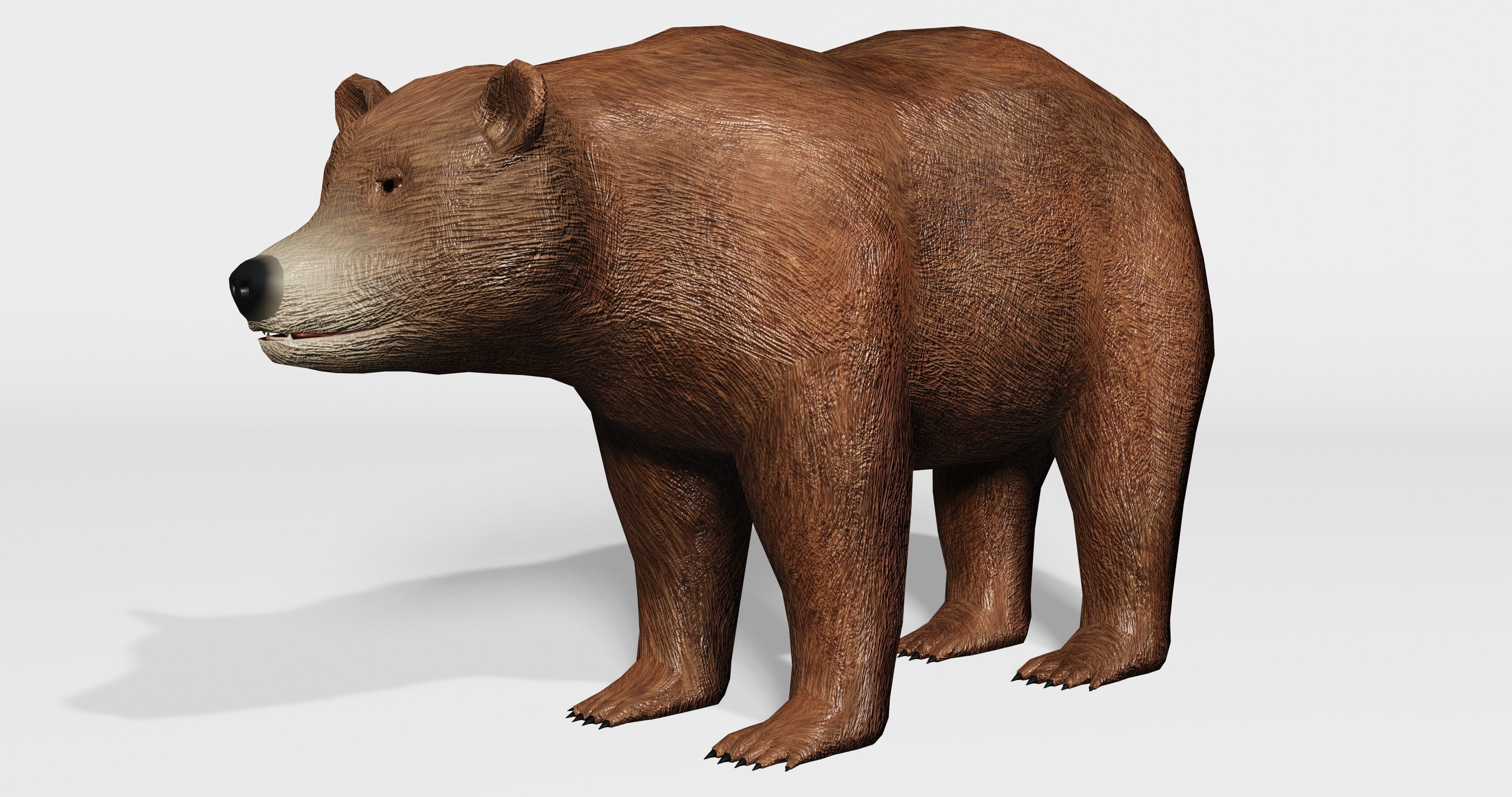 Brown Bear - Low-poly Low-poly 3D model_2