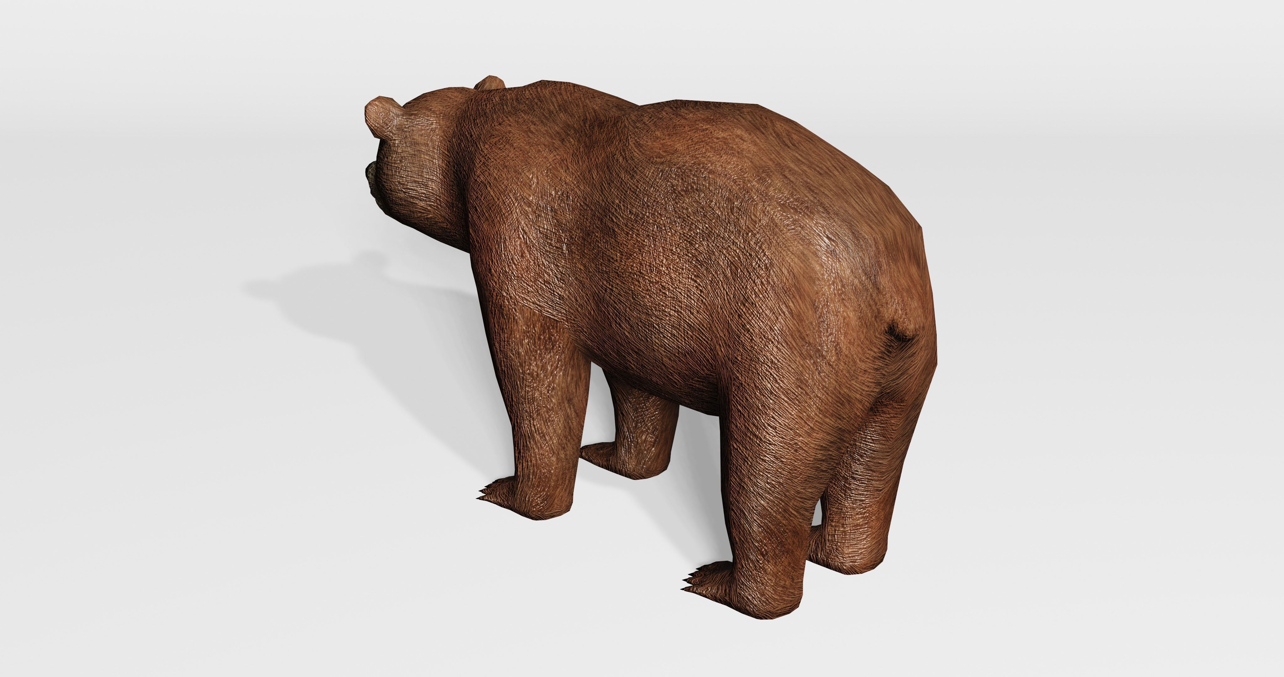 Brown Bear - Low-poly Low-poly 3D model_4