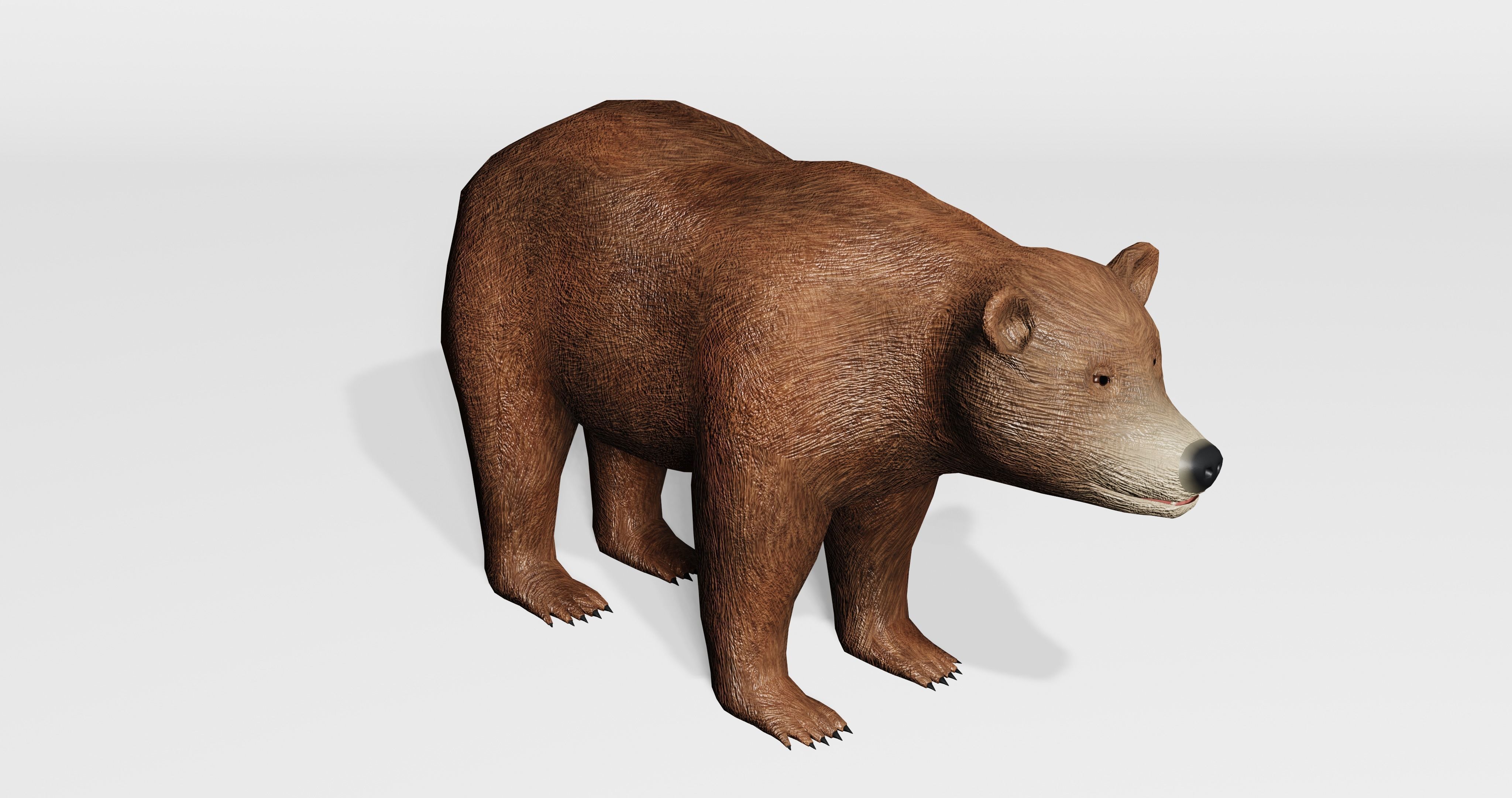Brown Bear - Low-poly Low-poly 3D model_8
