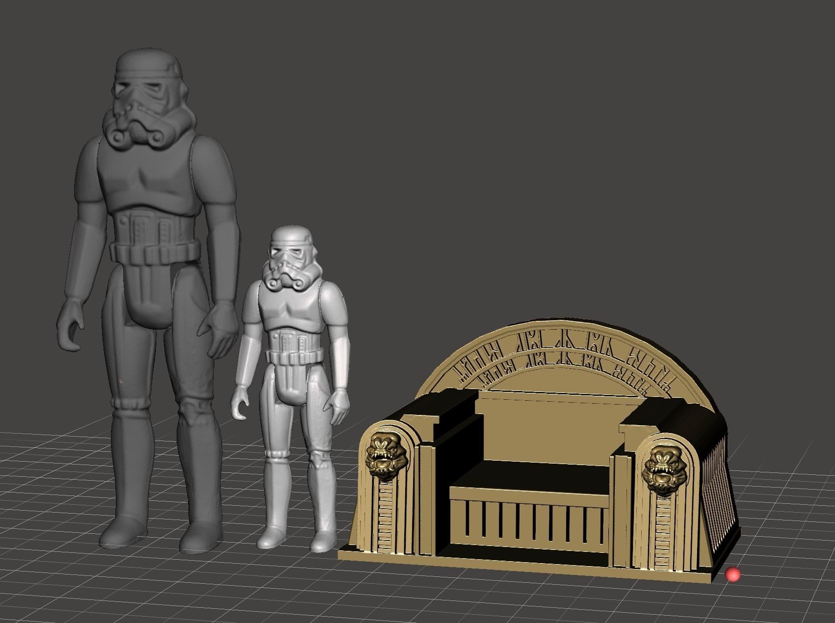 Star Wars Inspired Boba Fetts Jabba Palace Throne 3-75 Scale 3D print model_7