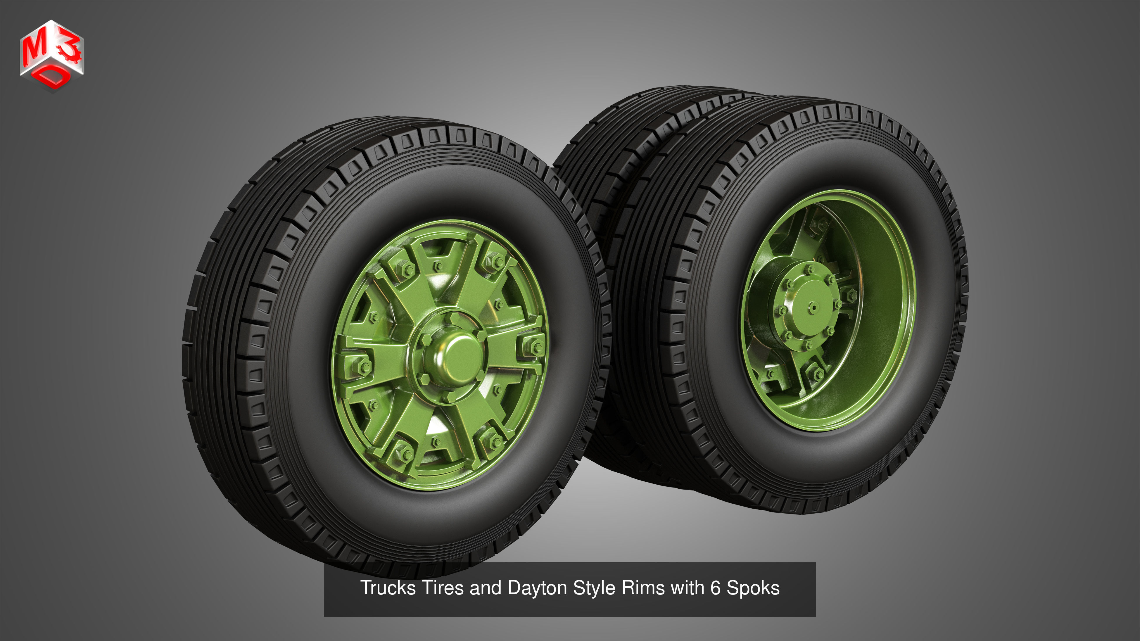 Trucks Tires and rims 4 in 1 3D Model Collection_4
