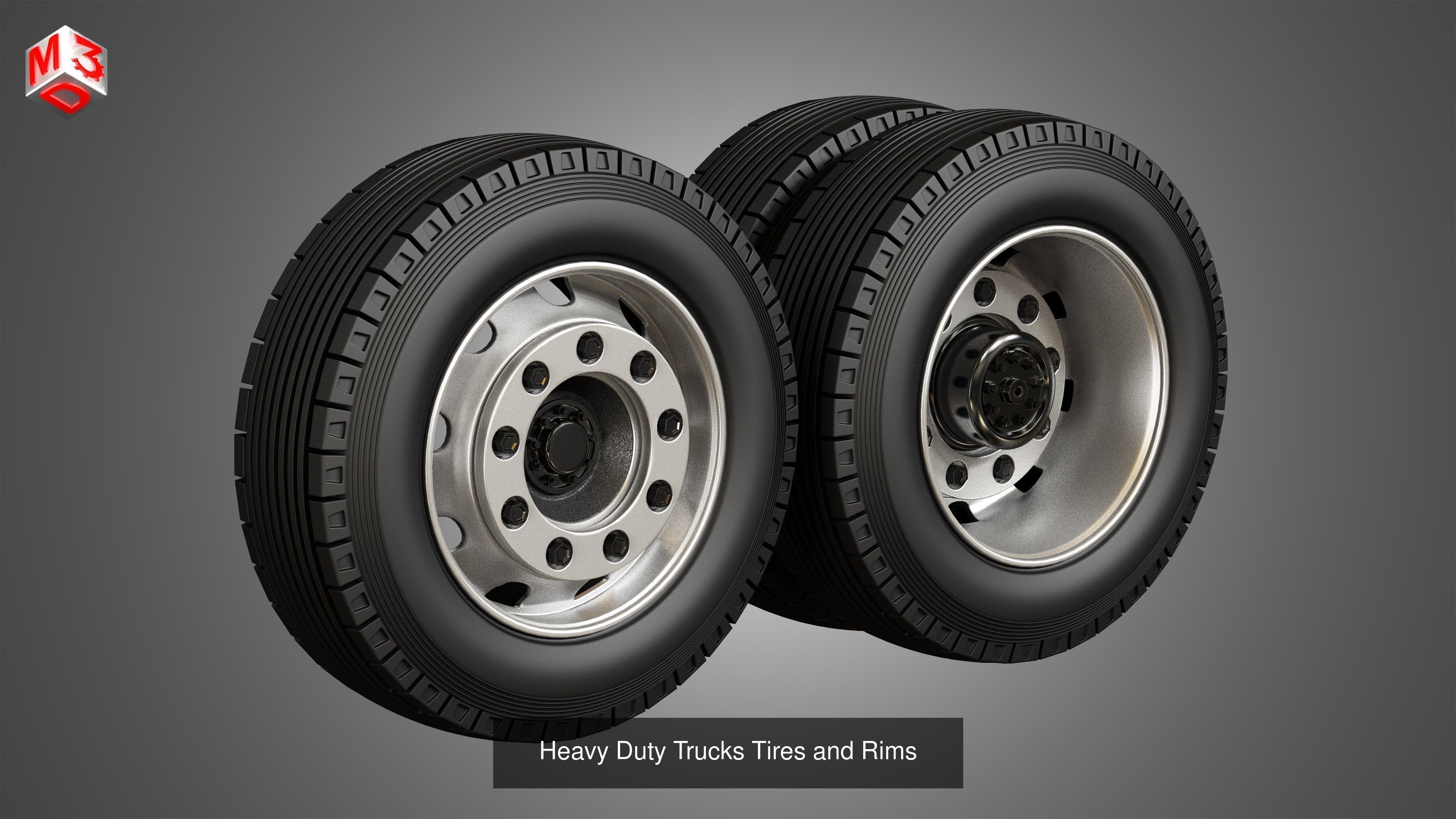 Trucks Tires and rims 4 in 1 3D Model Collection_2