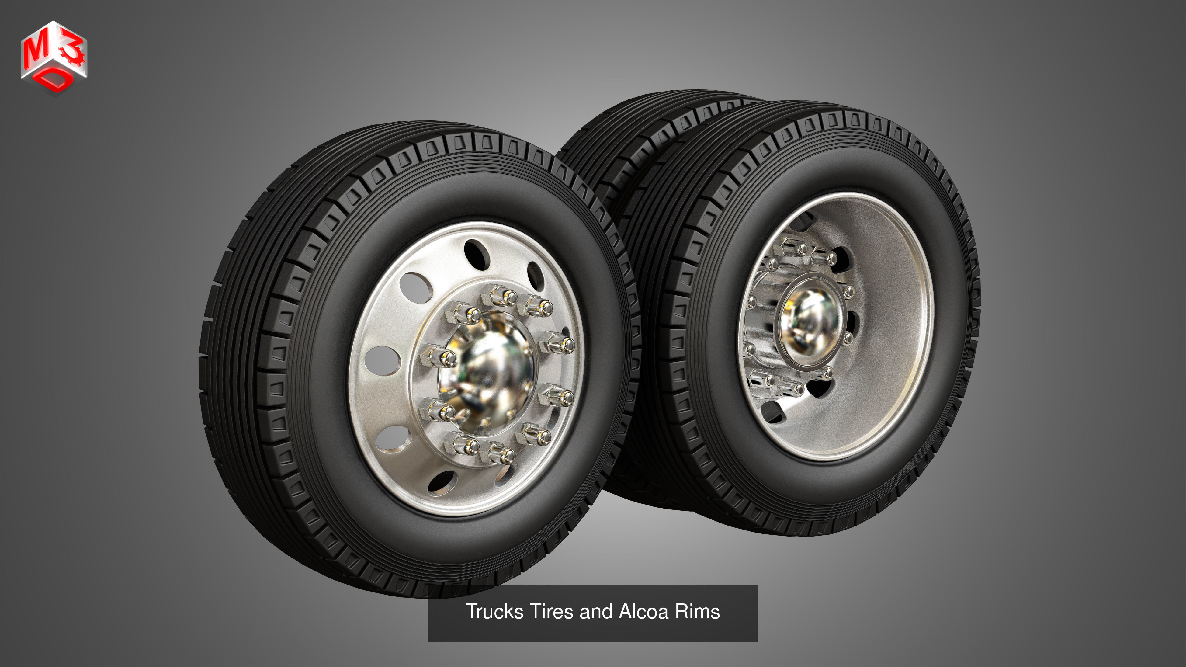 Trucks Tires and rims 4 in 1 3D Model Collection_3