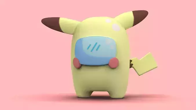 Pokemon Pikachu Among US yellow version - 3d print STL