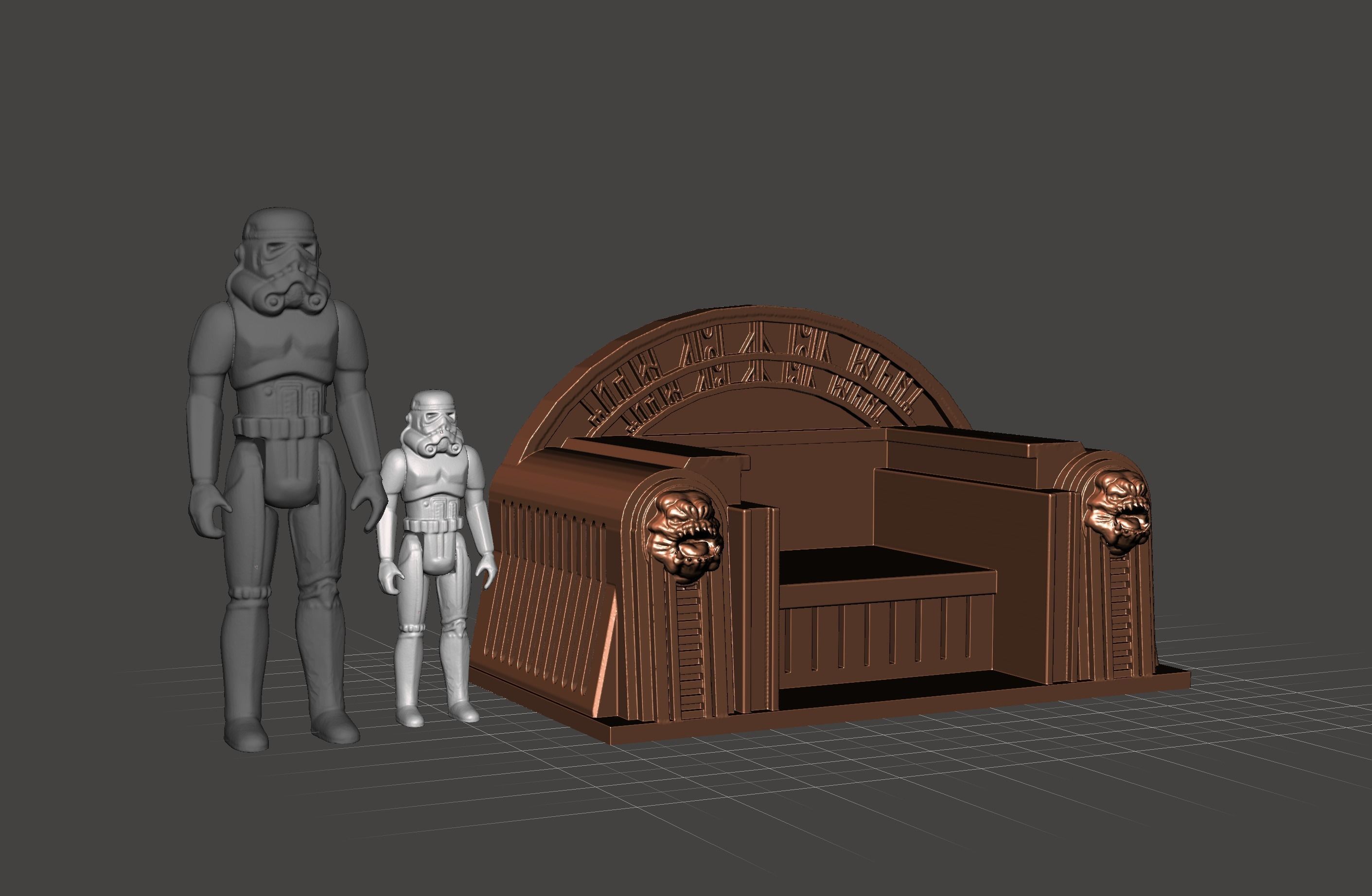 Star Wars Inspired Boba Fett Jabba Palace Throne 6 inch Scale 3D print model_7