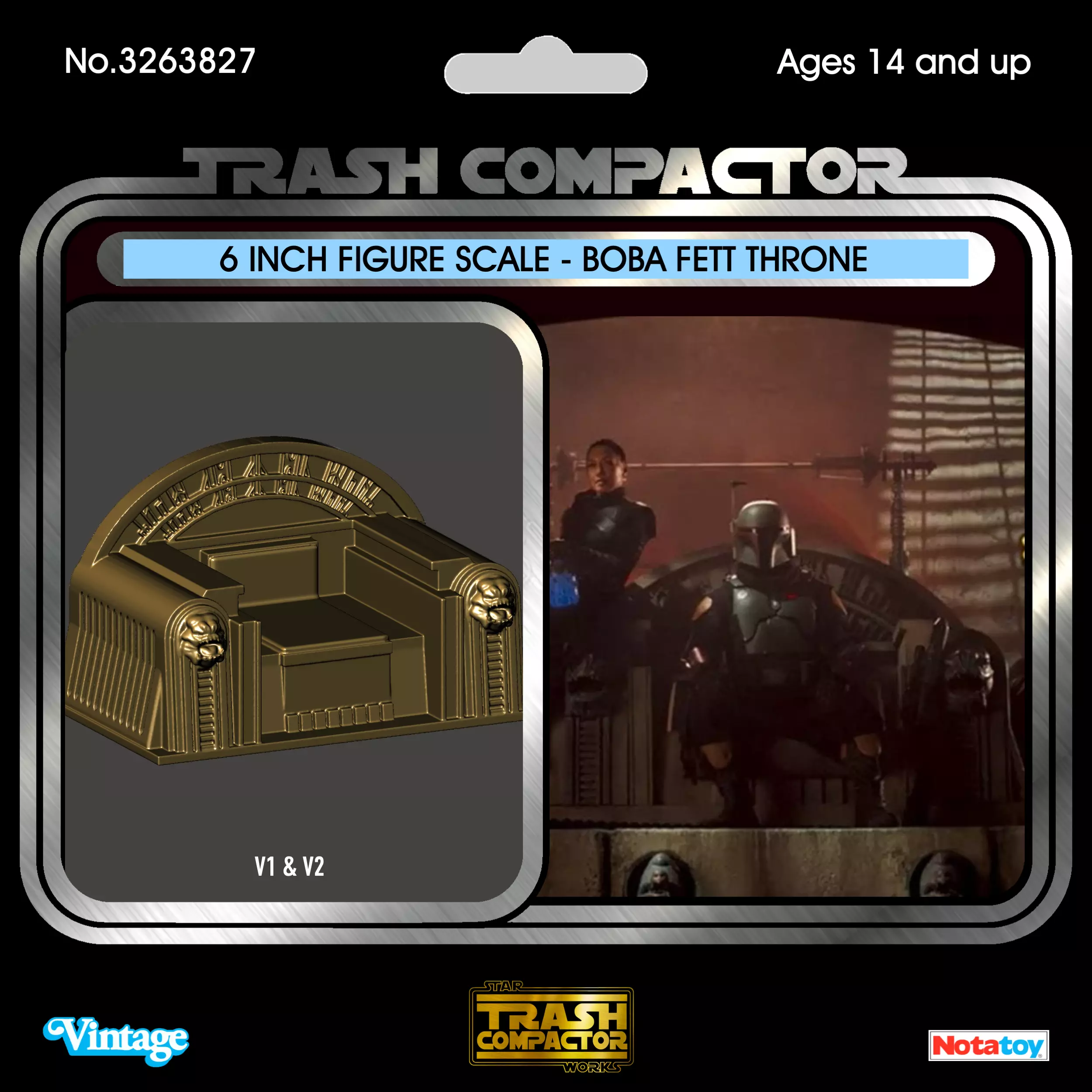 Star Wars Inspired Boba Fett Jabba Palace Throne 6 inch Scale 3D print model_0