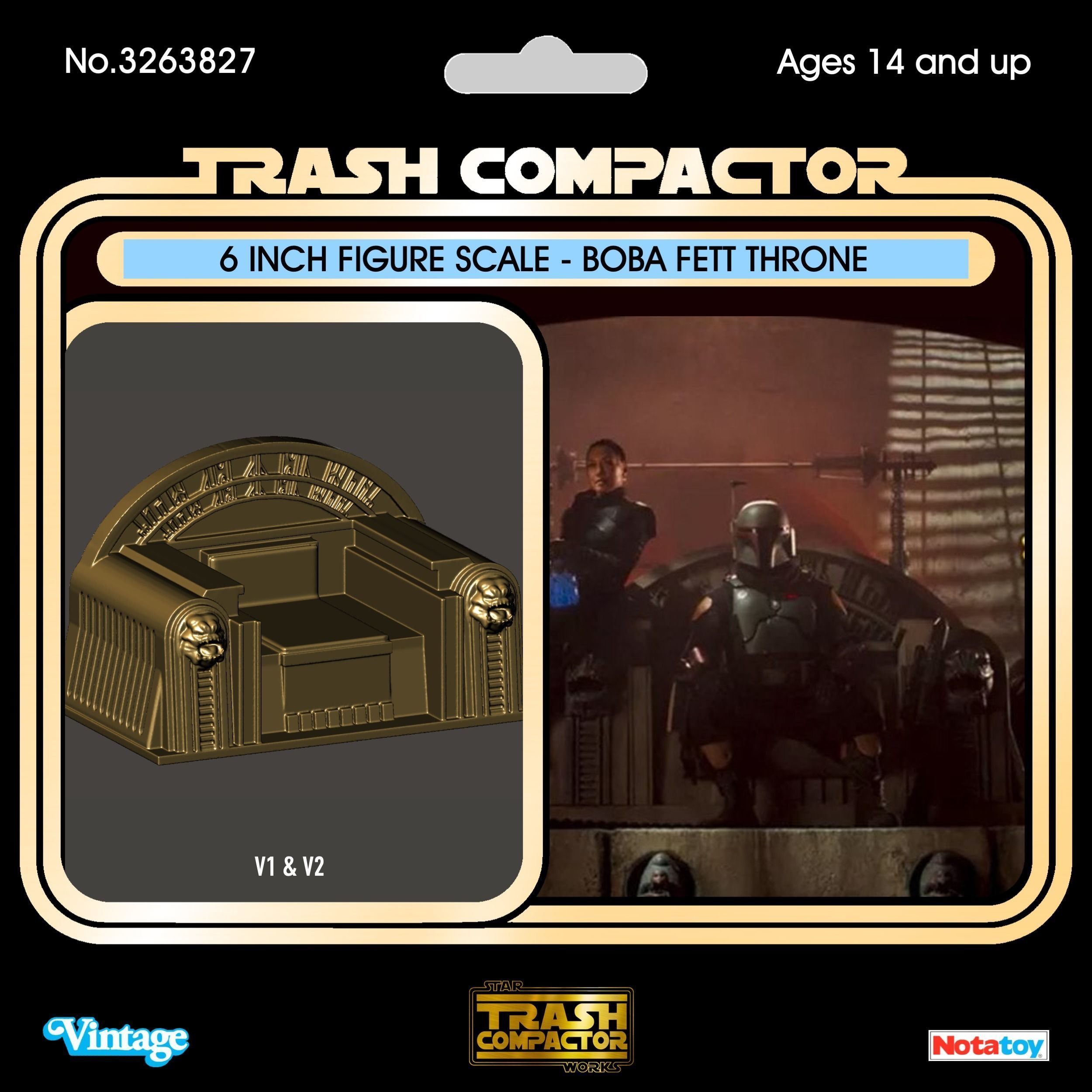 Star Wars Inspired Boba Fett Jabba Palace Throne 6 inch Scale 3D print model_8