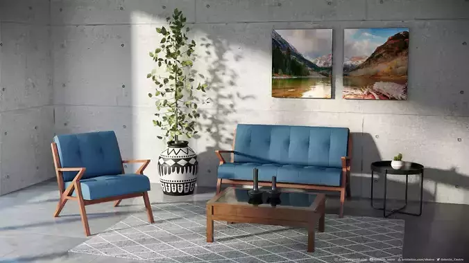 Package Sofa and Armchair with seat 