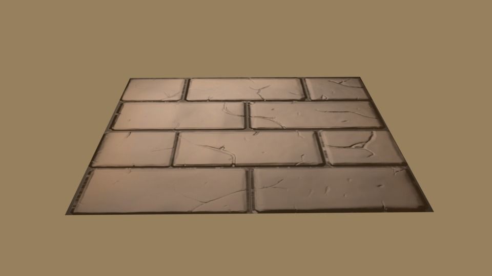 Brick floor Low-poly 3D model Low-poly 3D model_1