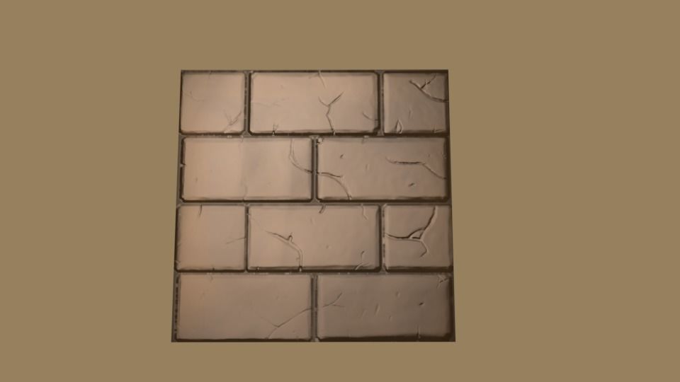 Brick floor Low-poly 3D model Low-poly 3D model_2