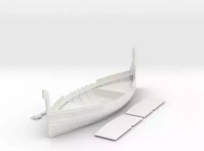 Medieval Russian Warship no shields and full deck option