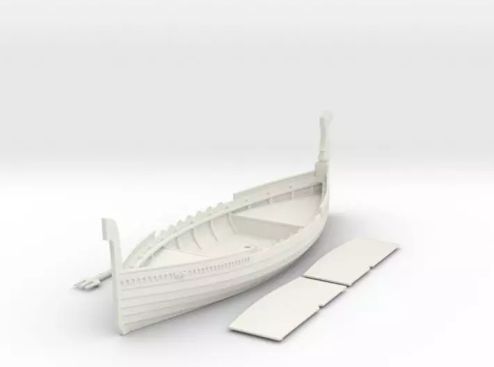 Medieval Russian Warship no shields and full deck option 3D print model