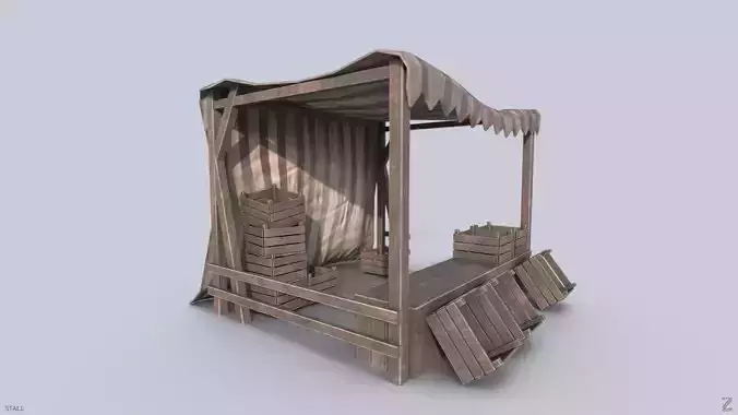 Stall market stand with baskets