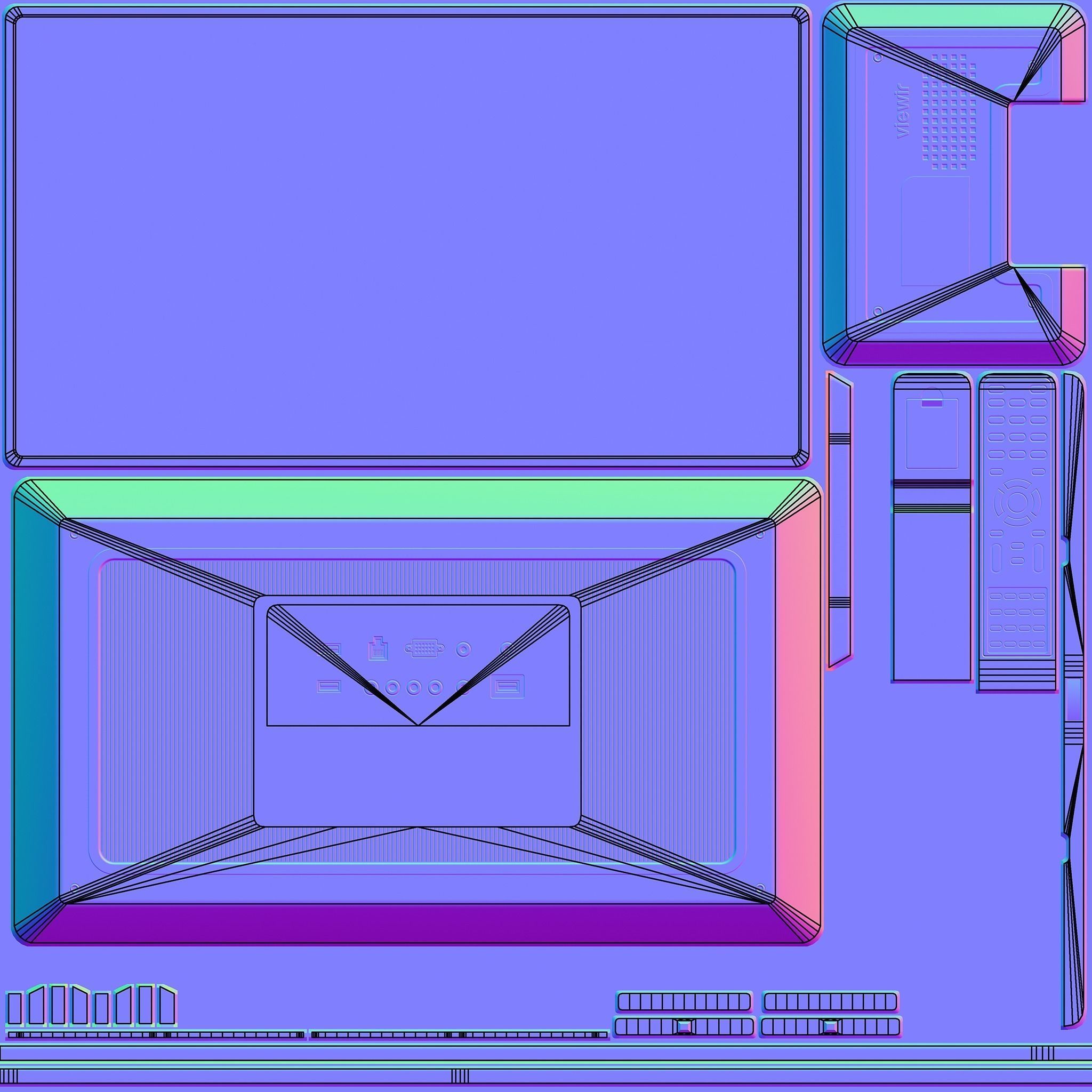 LCD TV - Free Christmas Gift Free low-poly 3D model_4