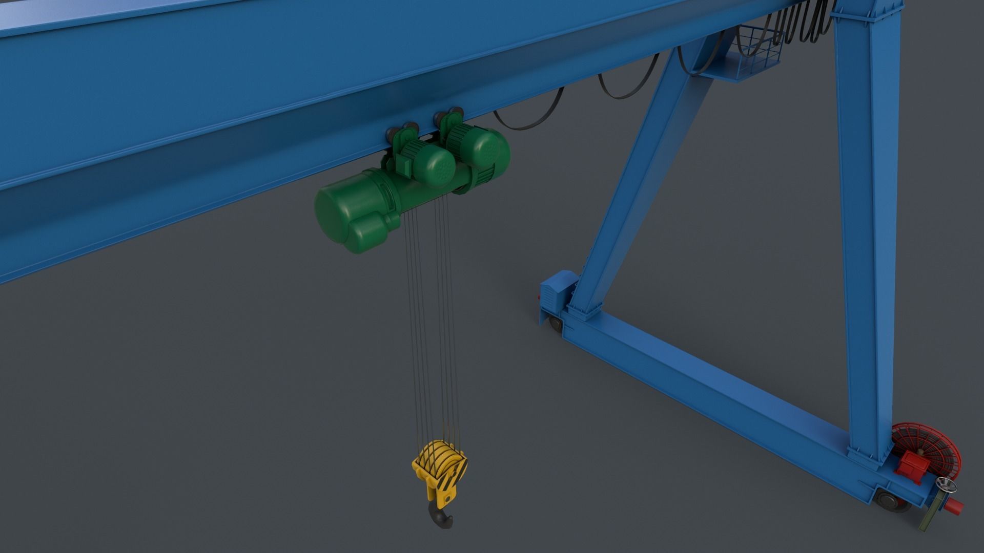 PBR Single Girder Gantry Crane V1 - Multi color Pack 3D Model Collection_38
