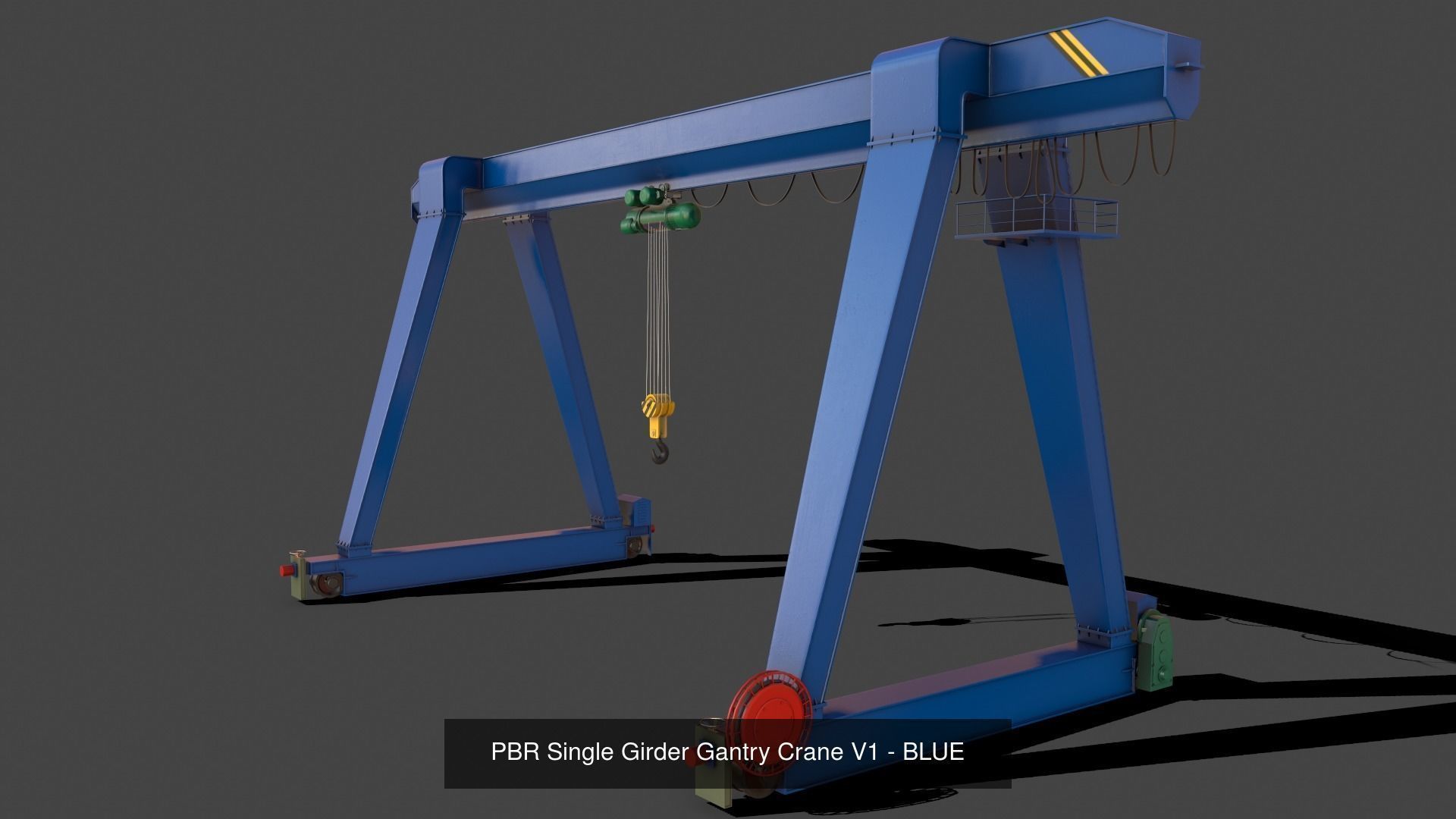 PBR Single Girder Gantry Crane V1 - Multi color Pack 3D Model Collection_12