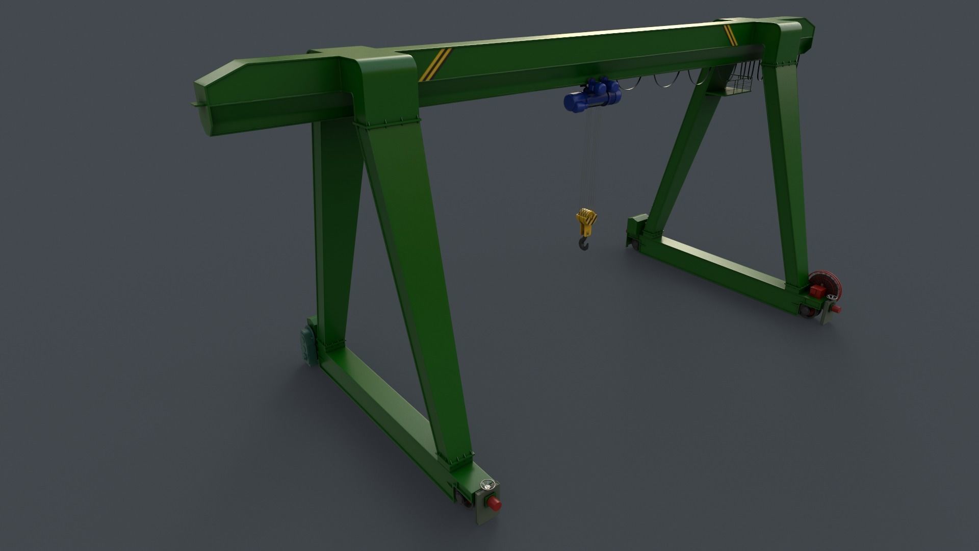 PBR Single Girder Gantry Crane V1 - Multi color Pack 3D Model Collection_26