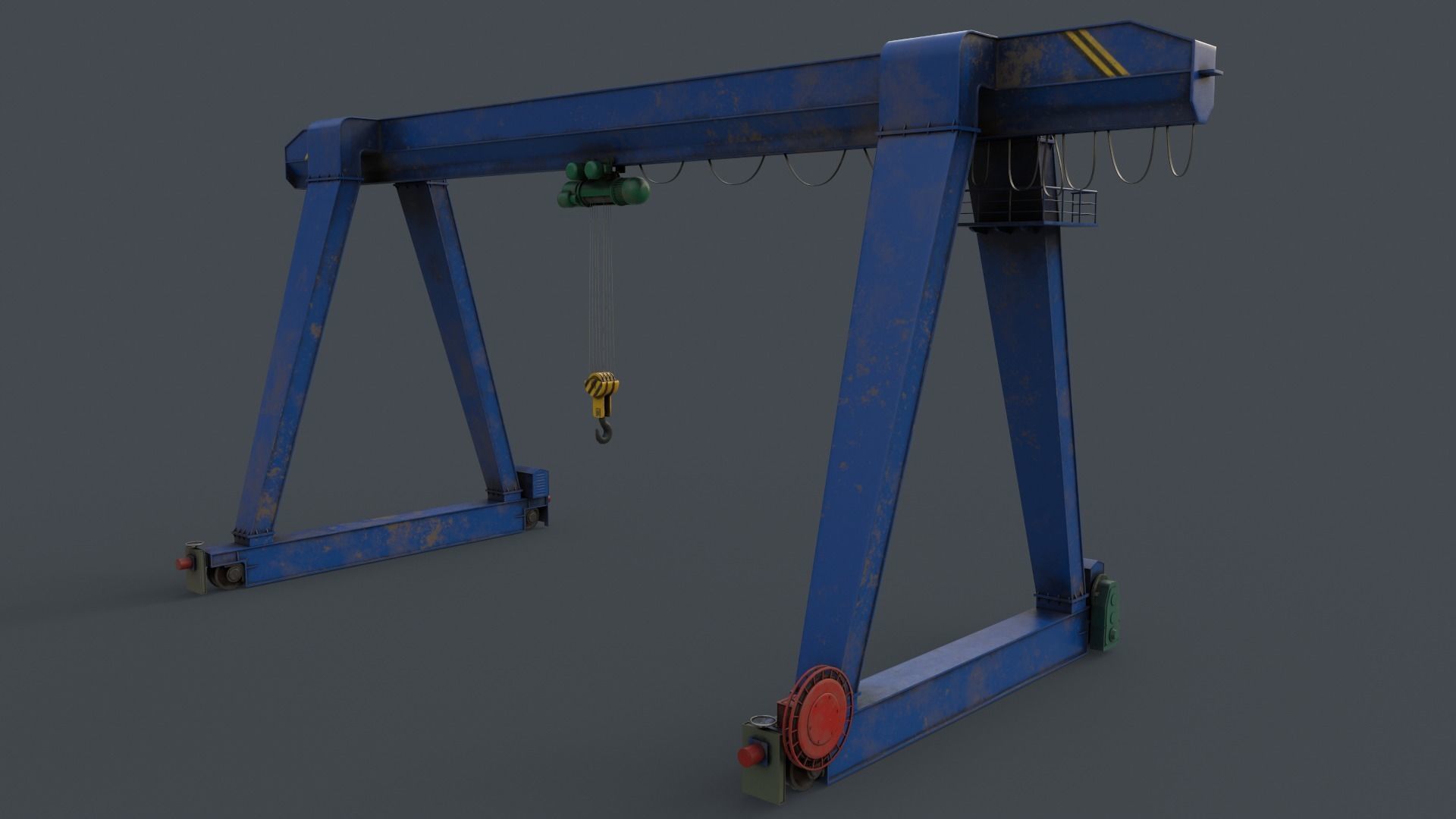 PBR Single Girder Gantry Crane V1 - Multi color Pack 3D Model Collection_104