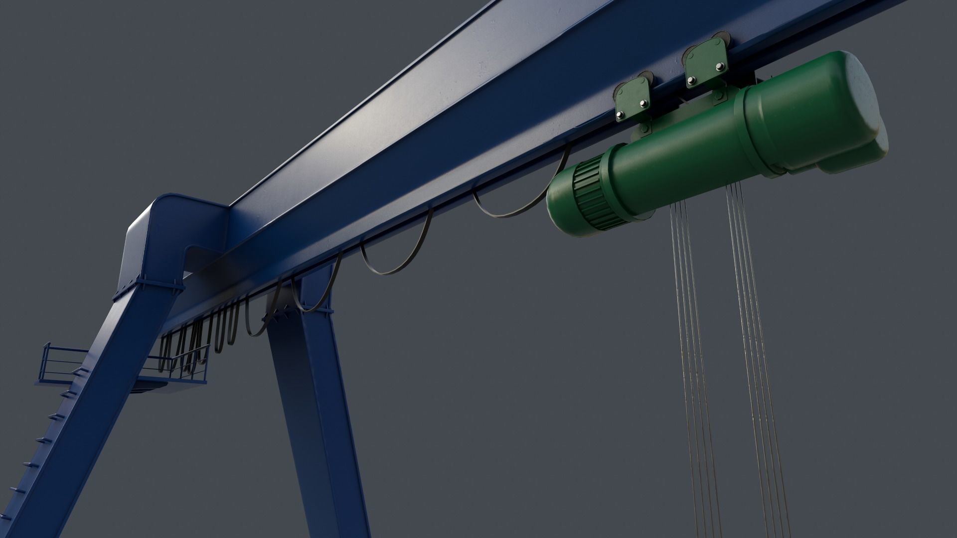PBR Single Girder Gantry Crane V1 - Multi color Pack 3D Model Collection_45