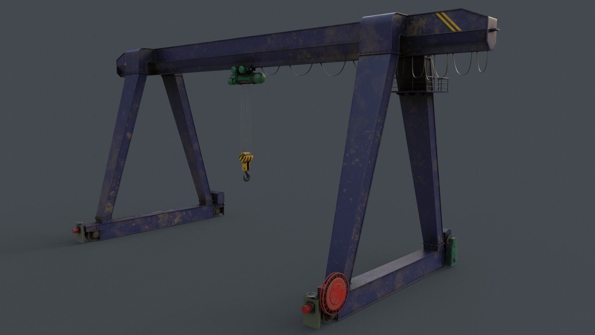 PBR Single Girder Gantry Crane V1 - Multi color Pack 3D Model Collection_76