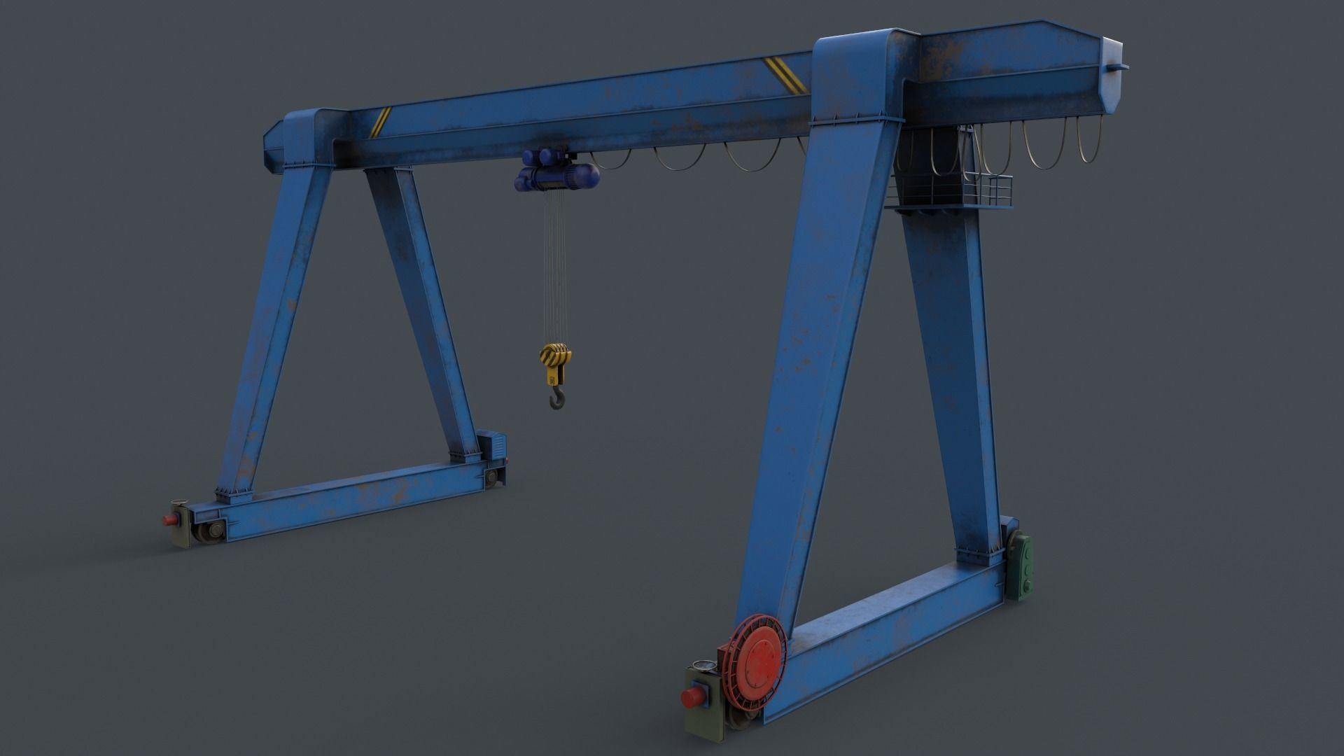 PBR Single Girder Gantry Crane V1 - Multi color Pack 3D Model Collection_107