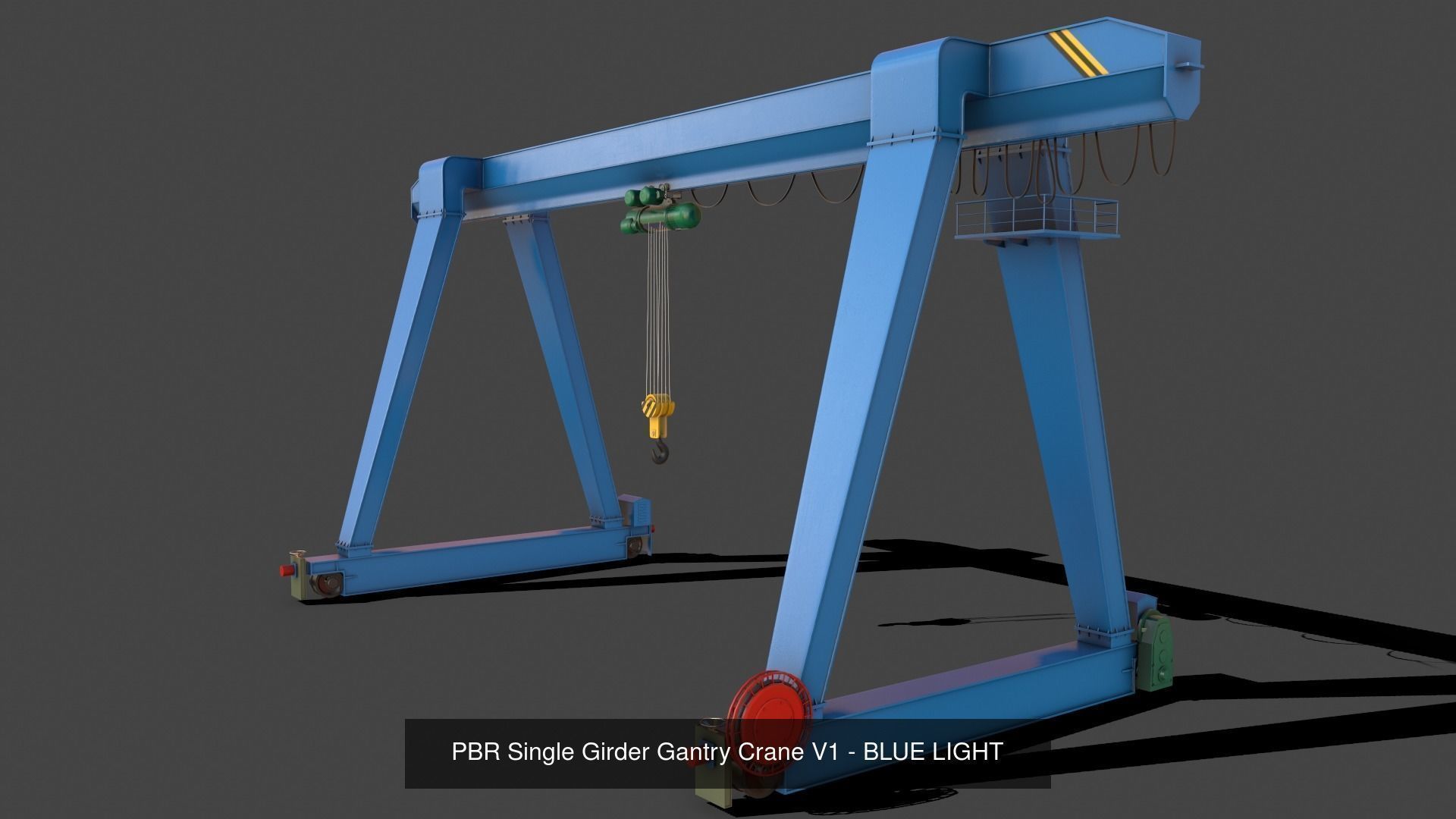 PBR Single Girder Gantry Crane V1 - Multi color Pack 3D Model Collection_14