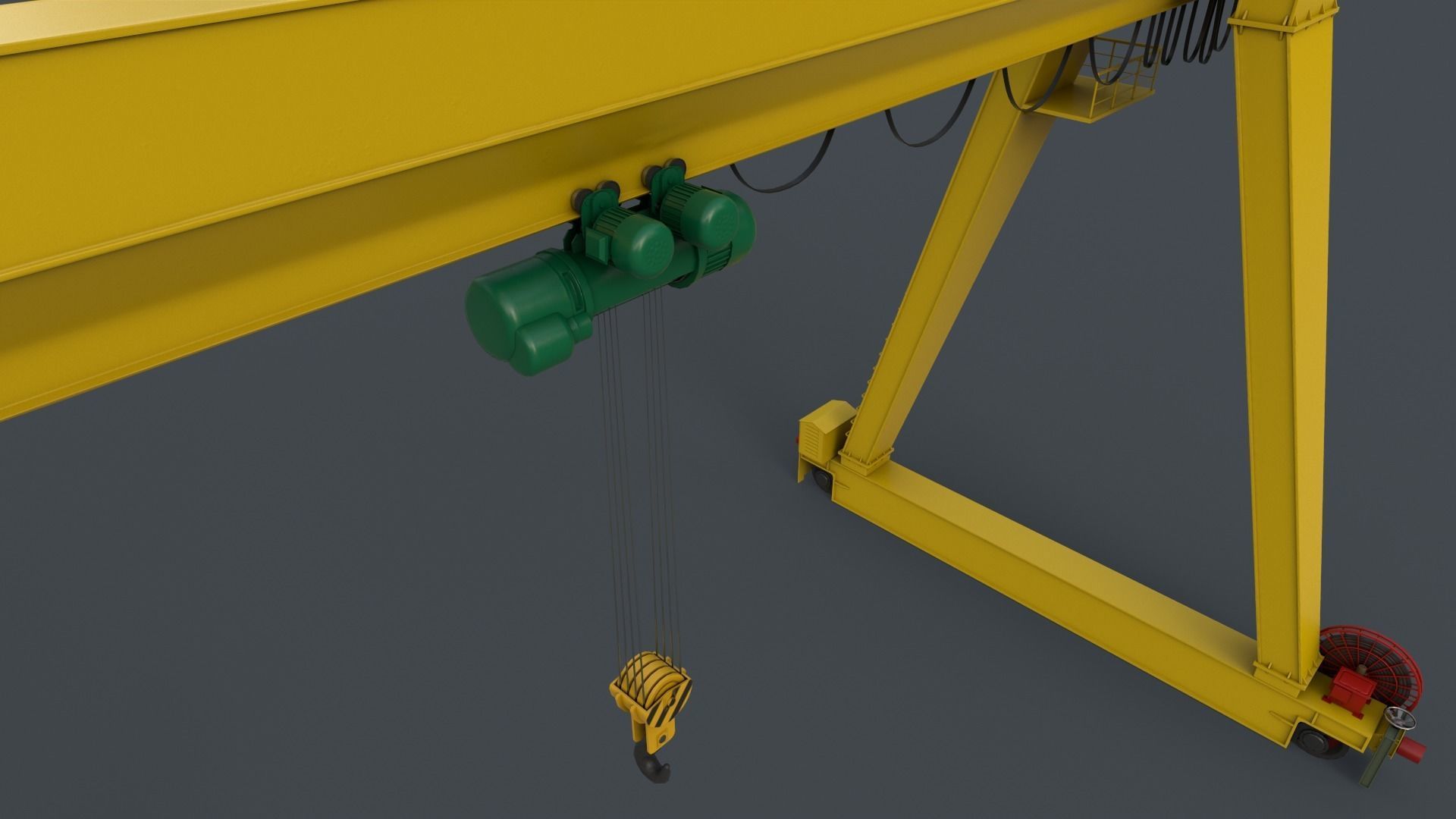 PBR Single Girder Gantry Crane V1 - Multi color Pack 3D Model Collection_43