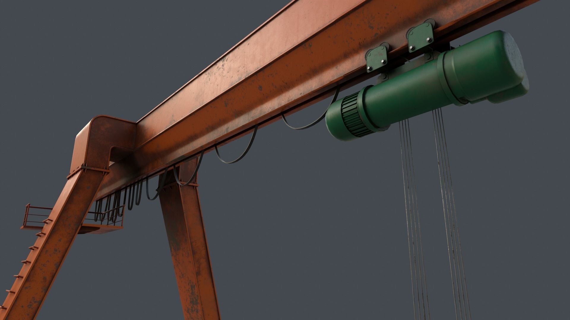 PBR Single Girder Gantry Crane V1 - Multi color Pack 3D Model Collection_59