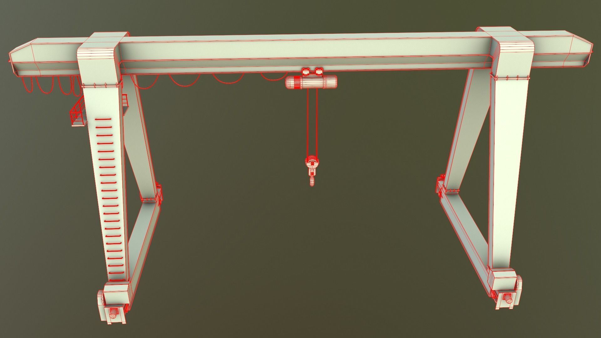 PBR Single Girder Gantry Crane V1 - Multi color Pack 3D Model Collection_111